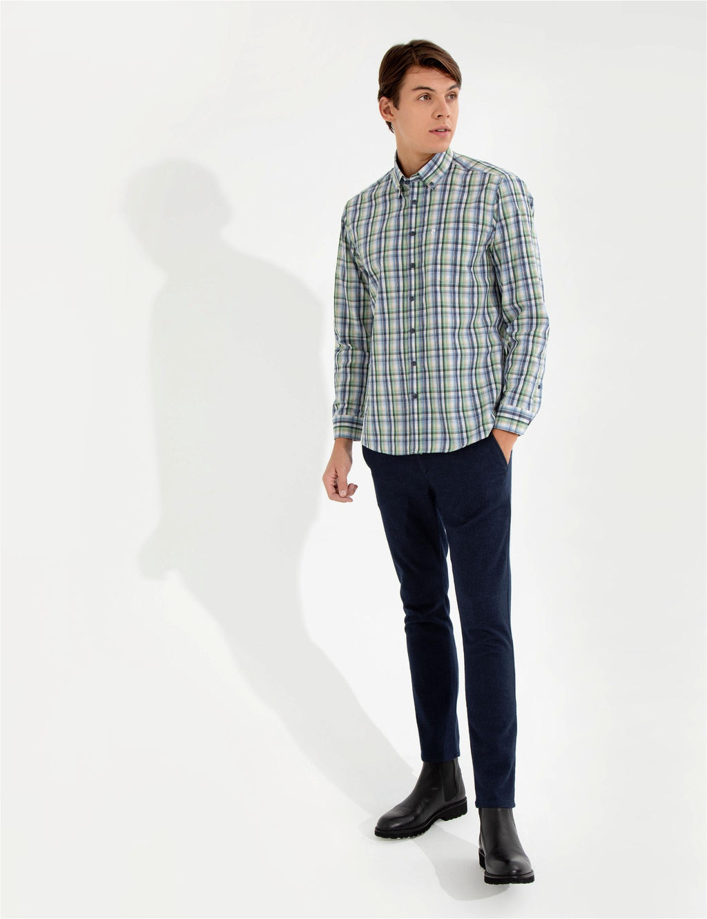 A__k Lacivert Slim Fit Kanvas Pantolon - Pierre cardin фото 3