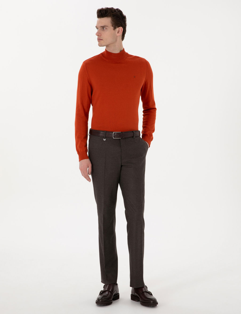 Kahverengi Slim Fit Kuma_ Pantolon