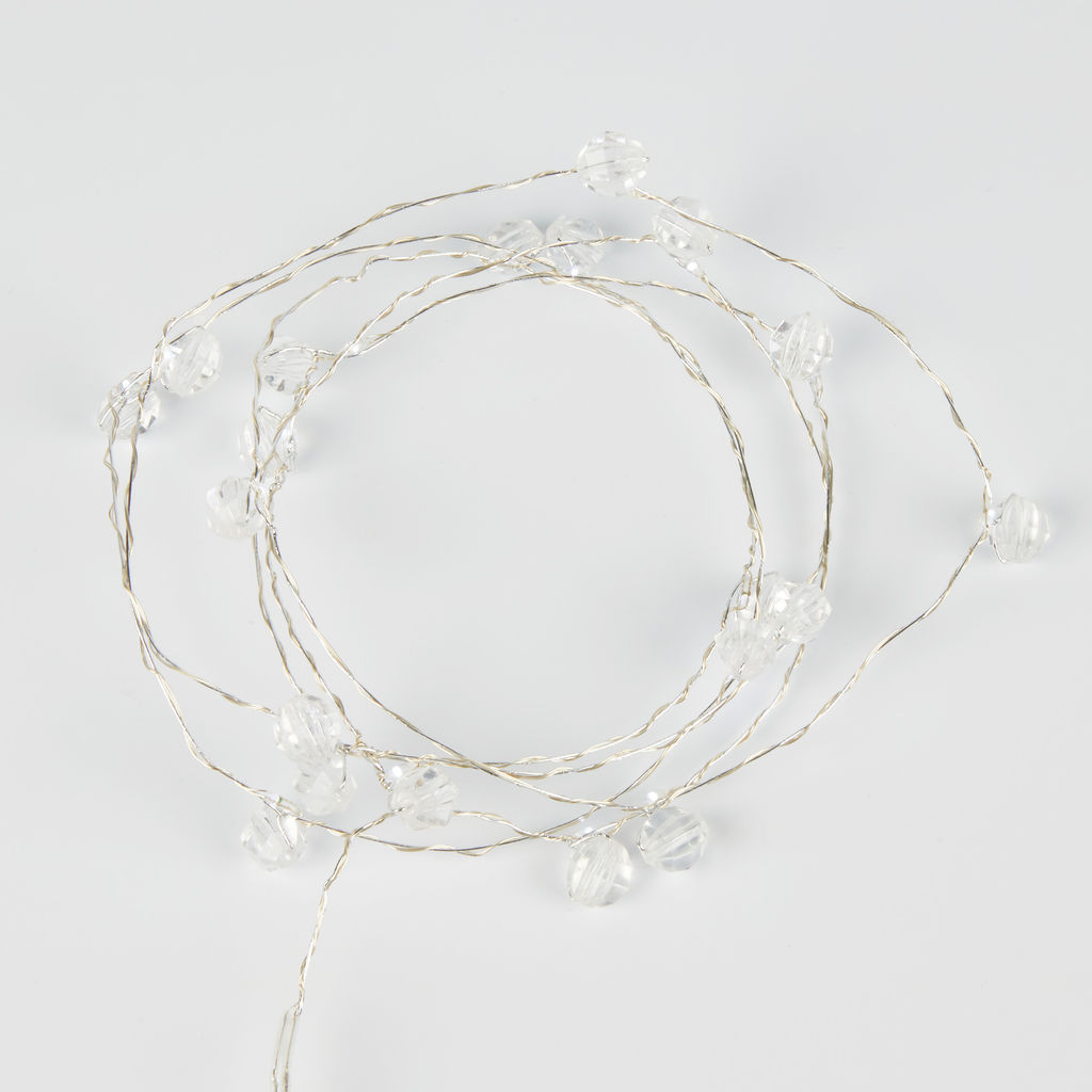ULD-S1900-020/STB/2AA WHITE IP20 BEADS MINI Гирлянда светодиодная на батарейках 2AA (не в/к), Бусины мини, 1,9м. 20 светодиодов. Белый свет. Провод прозрачный. TM Uniel