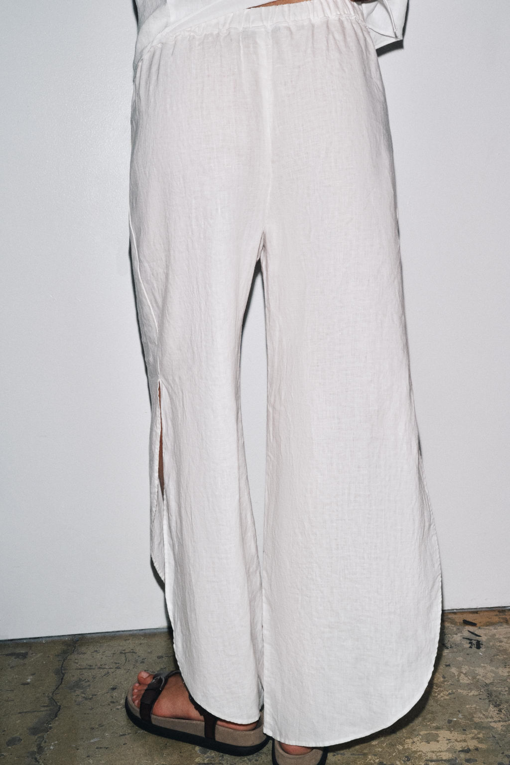 ZW COLLECTION LINEN TROUSERS WITH VENTS - Zara фото 2