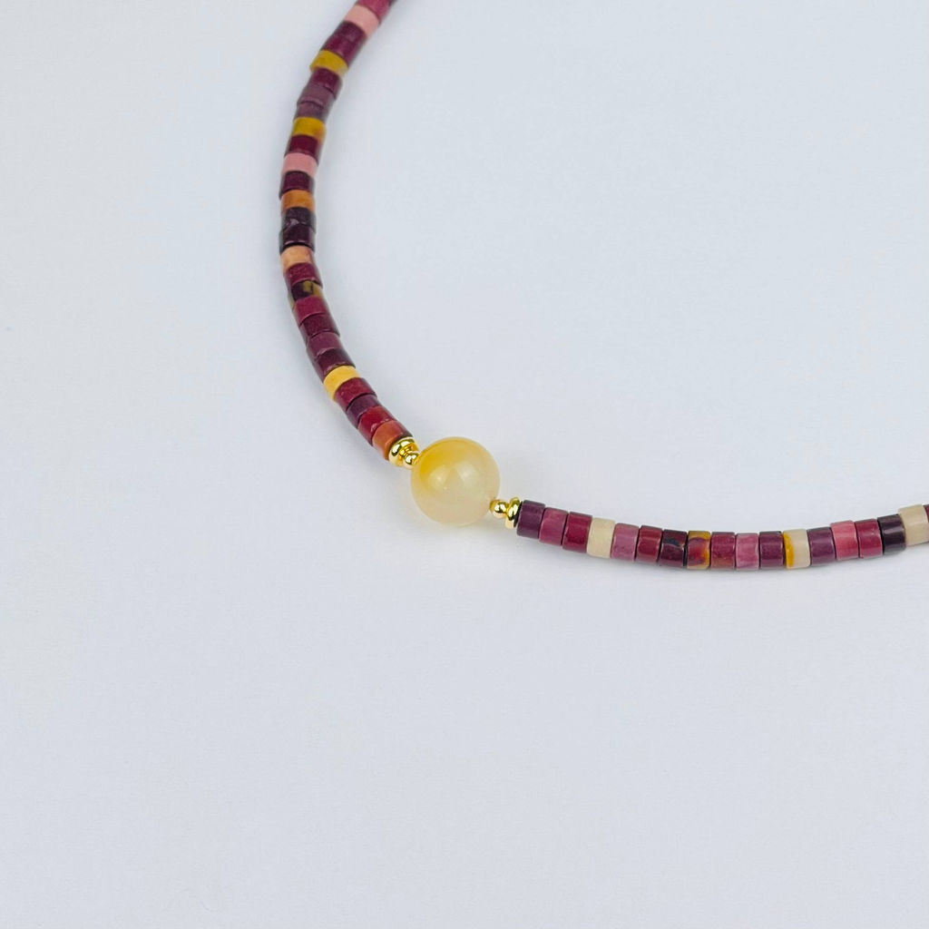 Колье из Яшмы (Мукаит) и Агата 38 см +