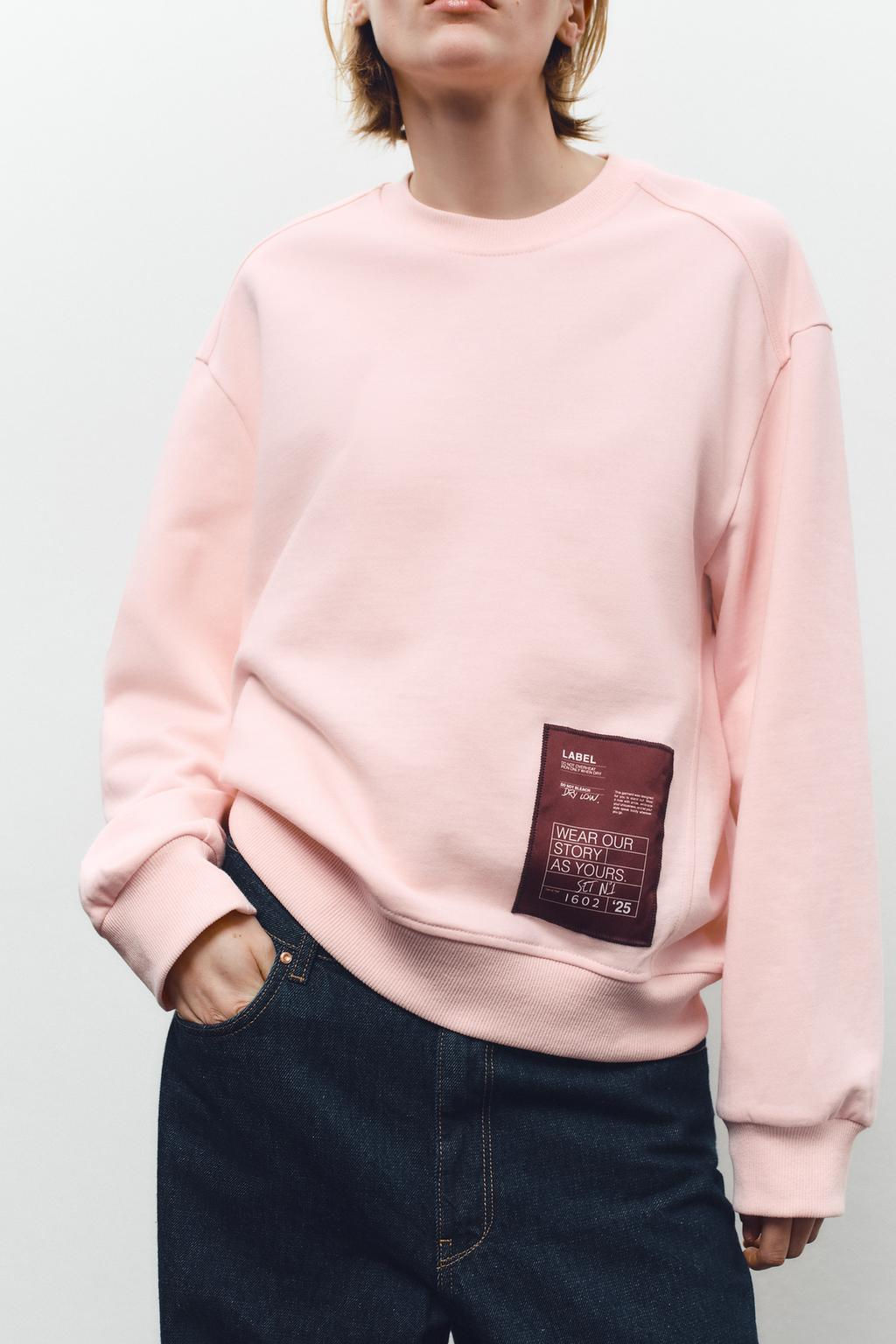 COTTON SWEATSHIRT WITH LABEL - Zara фото 3