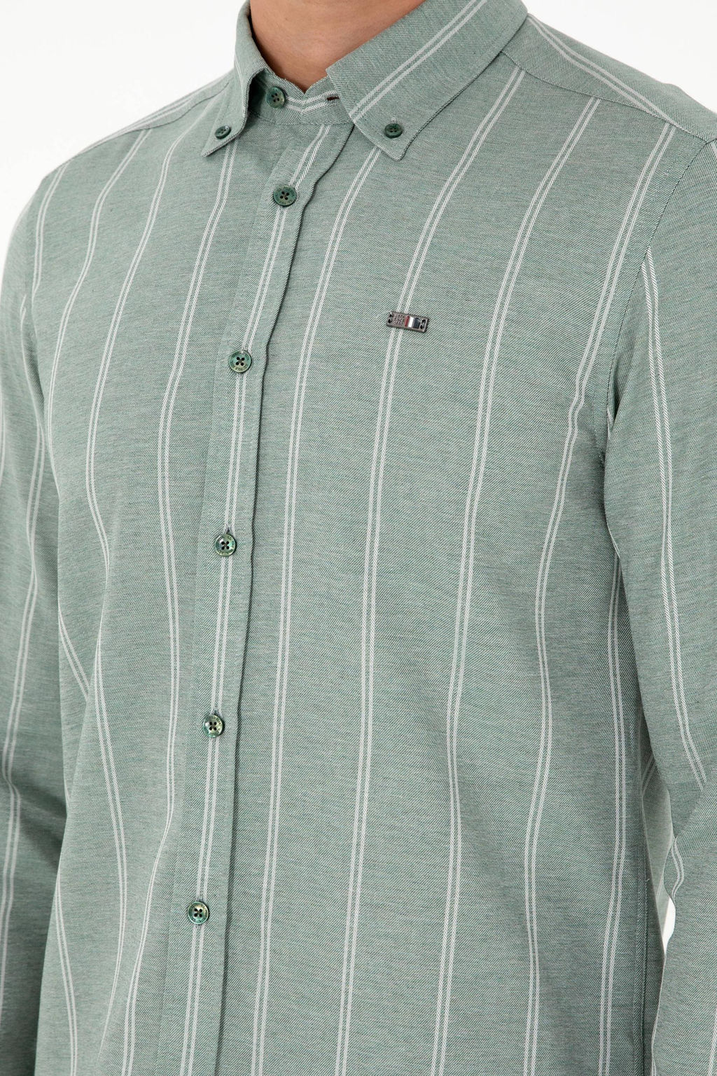 Мужская темно-зеленая рубашка с длинным рукавом Неожиданная скидка в корзине - U.s. polo assn фото 6