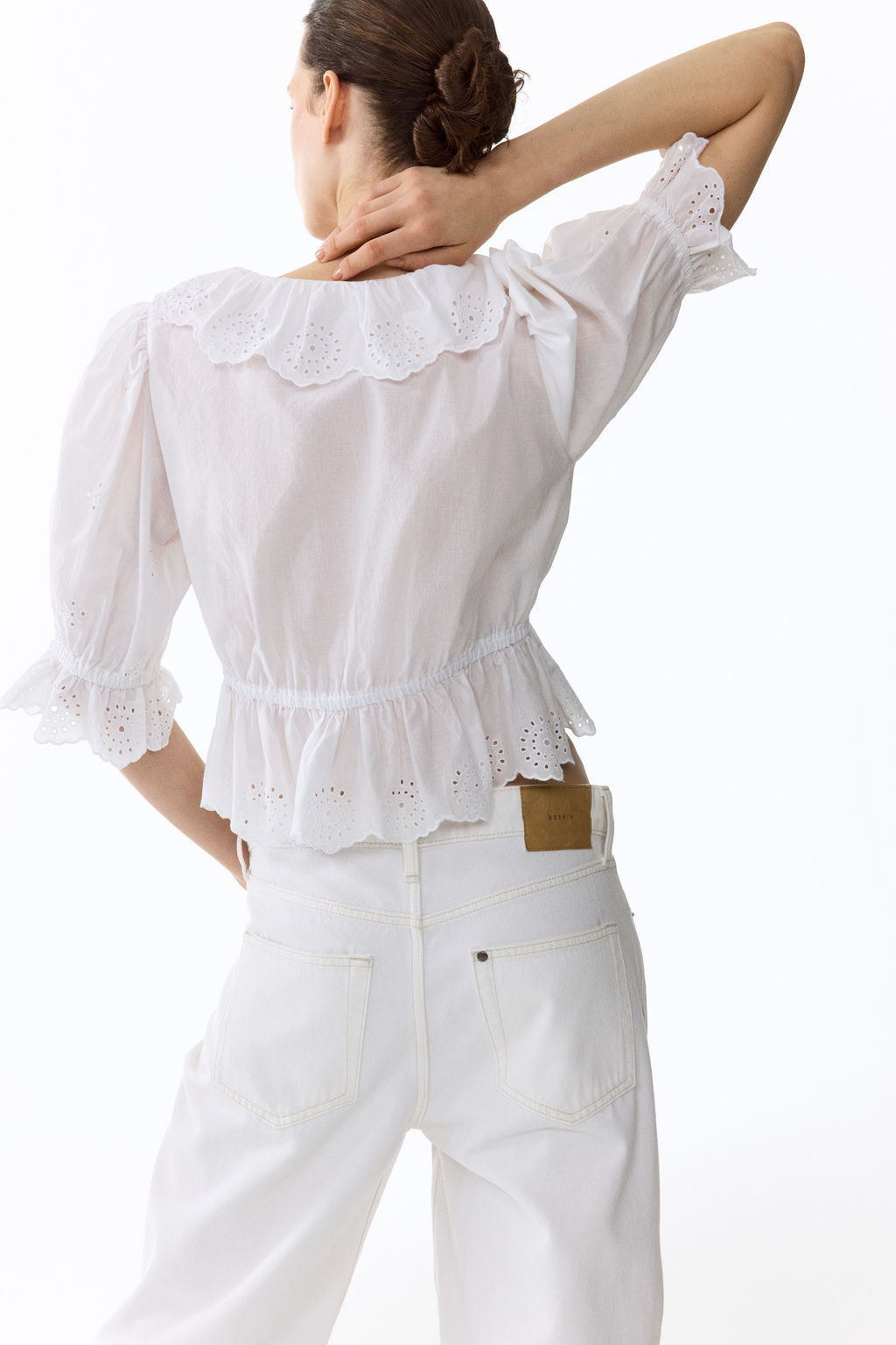 Blusa de algod?n con bordado ingl?s - H&m фото 5