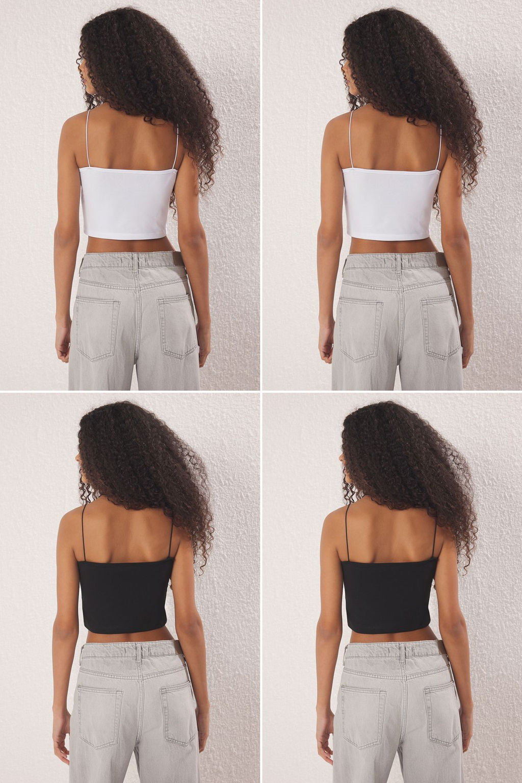 Trendyolmilla Antrasit-Beyaz-Bordo-Bej 4lu Paket Ask?l? Crop Vucuda Oturan Esnek Orme Atlet TWOSS25AL00051  фото 16