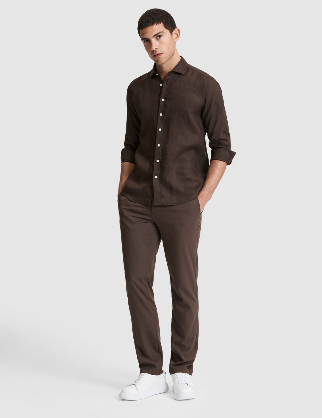 Kahverengi Slim Fit Esnek Bel Klasik Jogger Pantolon