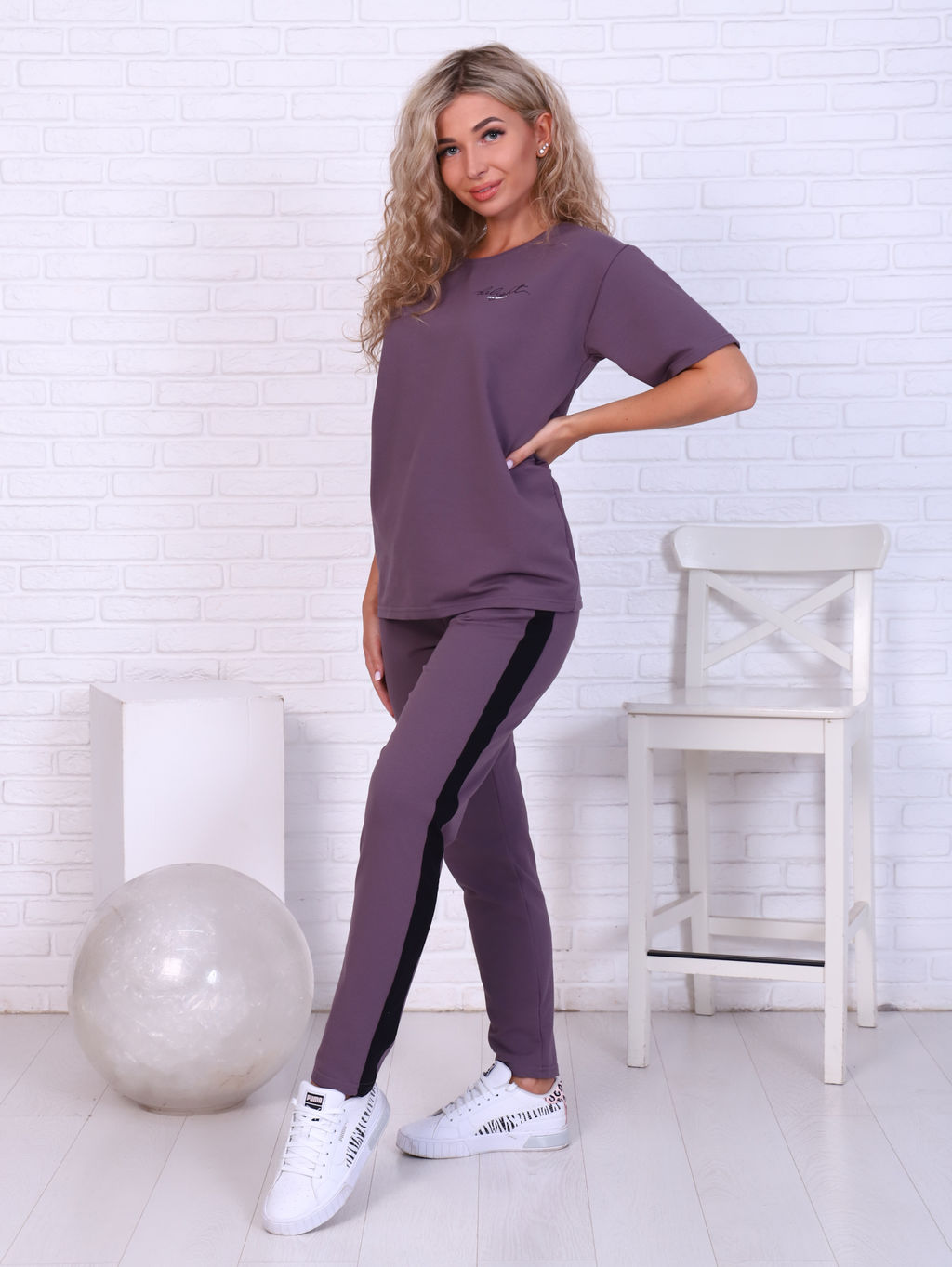 Костюм женский 5-316а (кофейно-серый)