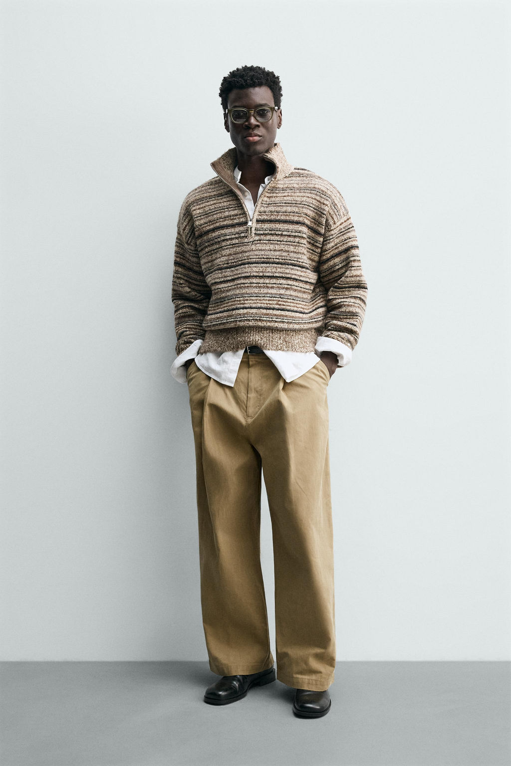 QUARTER-ZIP TWISTED YARN JUMPER - Zara фото 8