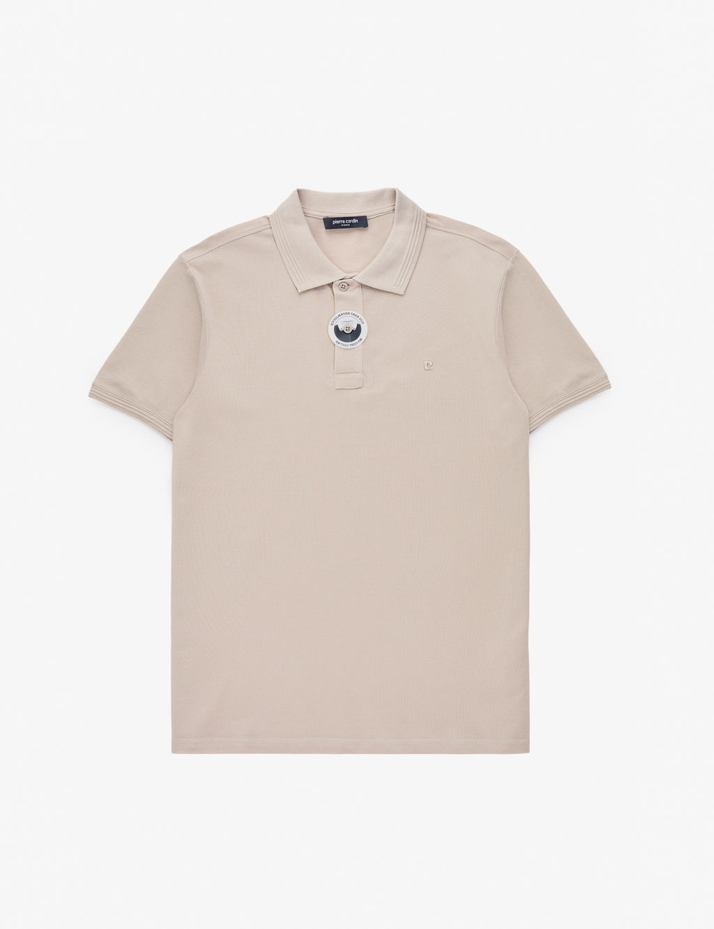 Koyu Bej Slim Fit %100 Pamuk D__meli Polo Yaka Basic Ti__rt