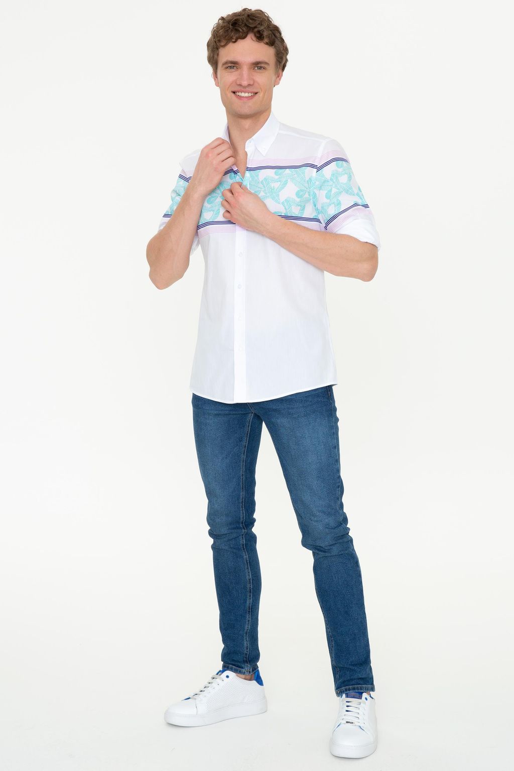 U. S. Polo Assn Мужская белая рубашка с длинным рукавом - U.s. polo assn фото 5