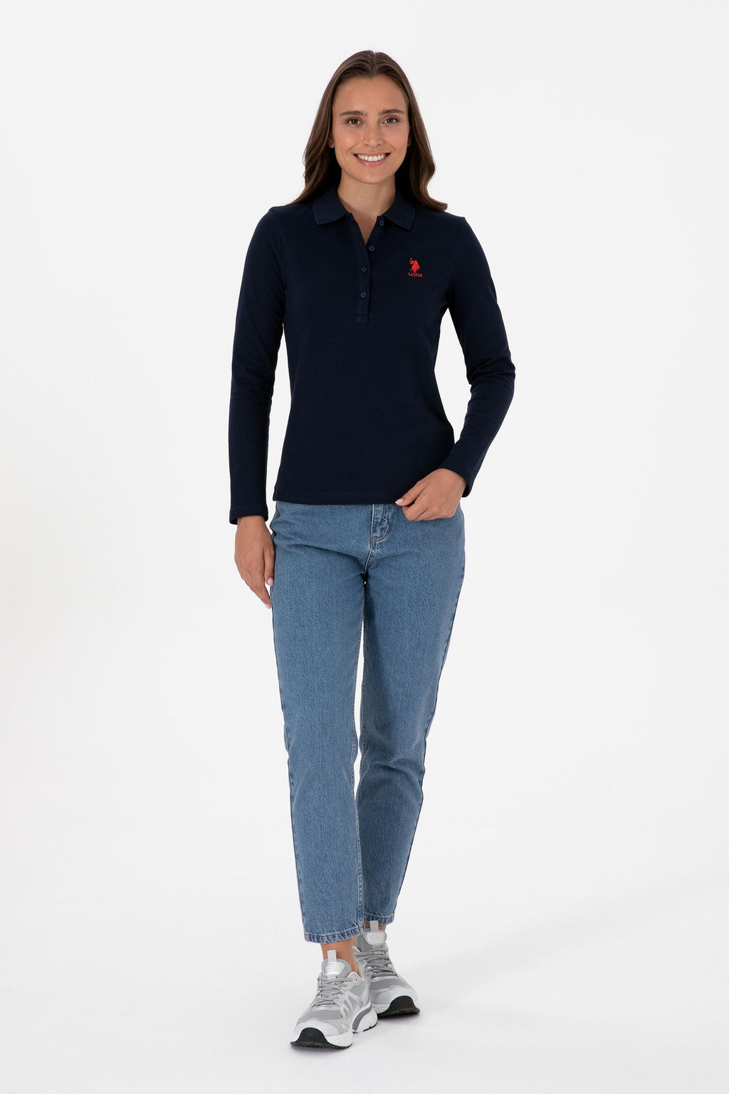 Kad_n Lacivert Basic Polo Yaka Sweatsh_rt Sepette S_rpriz _ndirim - U.s. polo assn фото 11
