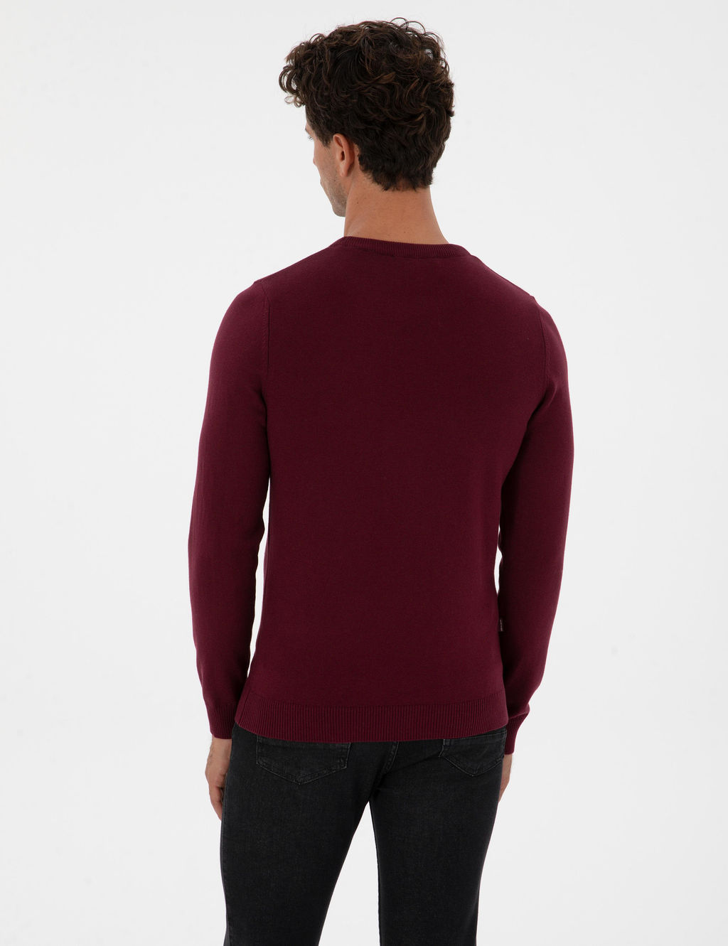 Mor Slim Fit Bisiklet Yaka Basic Triko Kazak - Pierre cardin фото 5