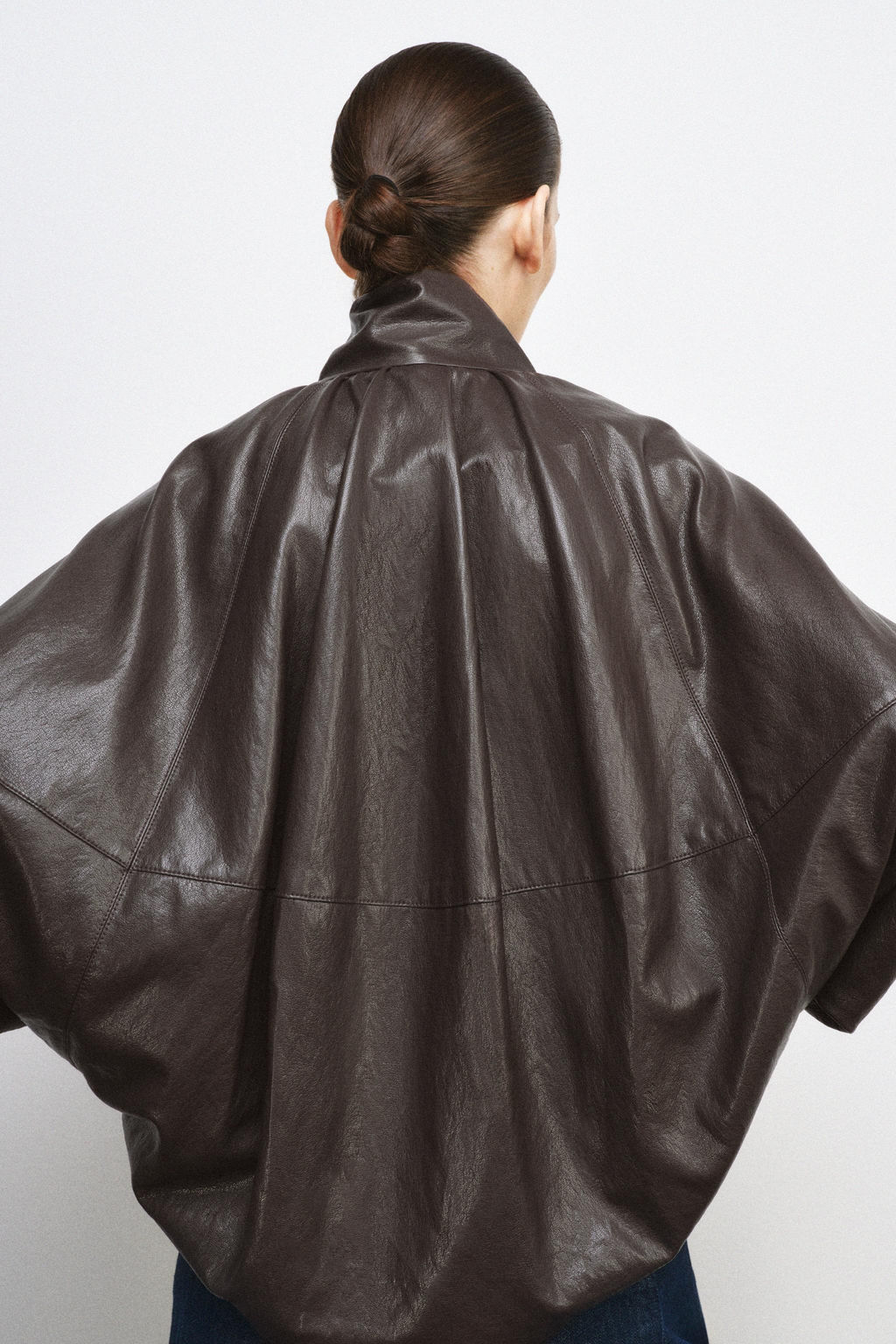 ZW COLLECTION LEATHER EFFECT BOMBER JACKET - Zara фото 21