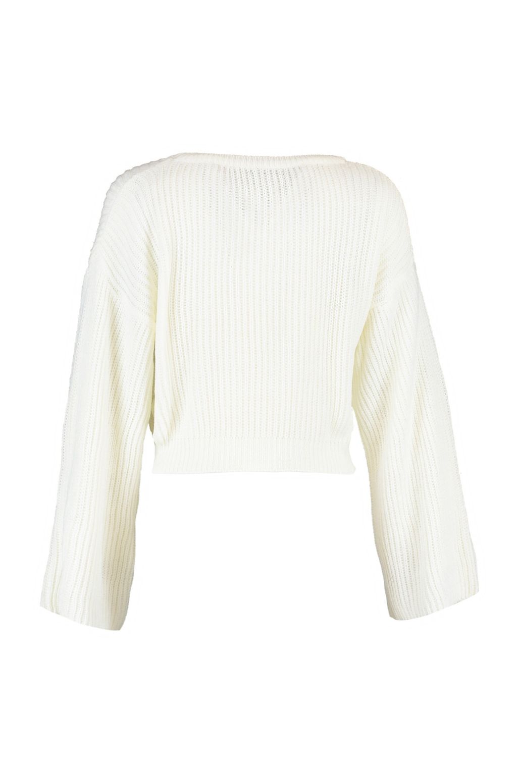 Ekru Crop Genis Kal?p Ispanyol Kol Triko Kazak TWOAW20KZ0743