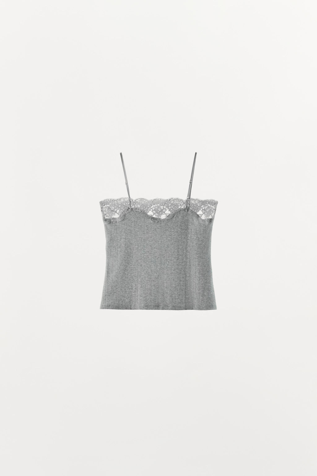 TOP POINTELLE ENCAJE / Gris vigor?