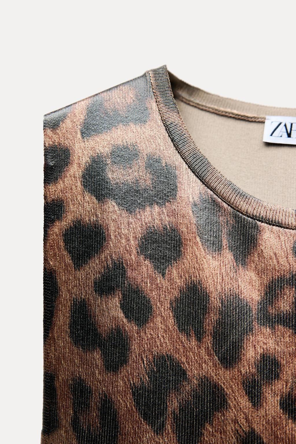 KNIT FOIL DRESS WITH ANIMAL PRINT - Zara фото 8