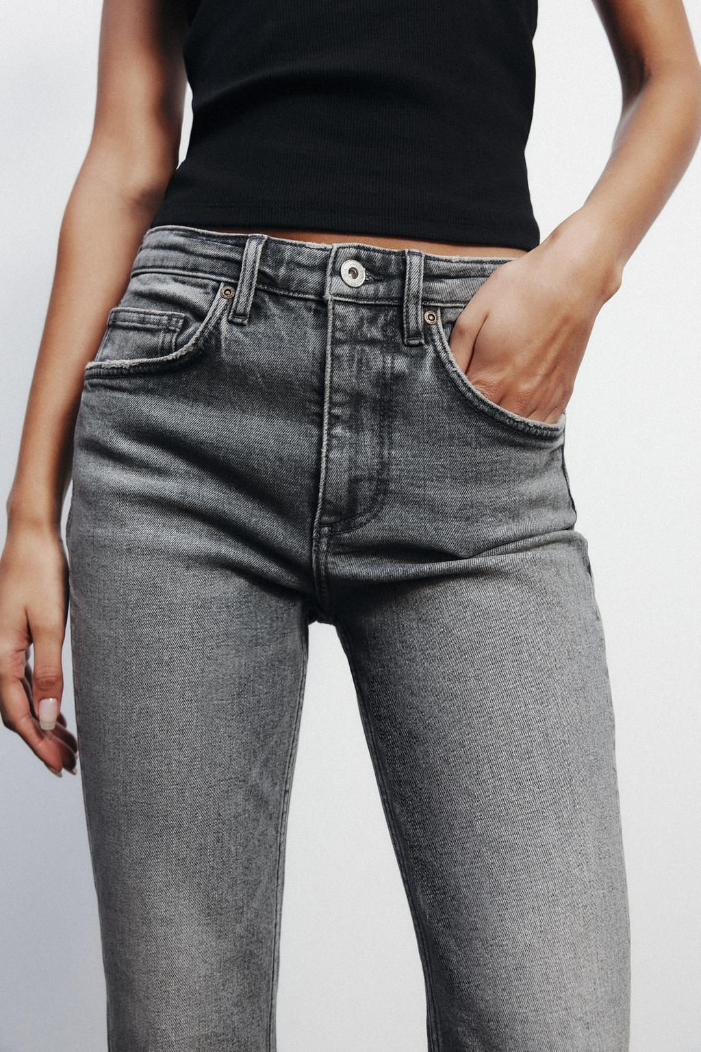 TRF CROPPED FLARE HIGH-WAIST JEANS - Zara фото 4