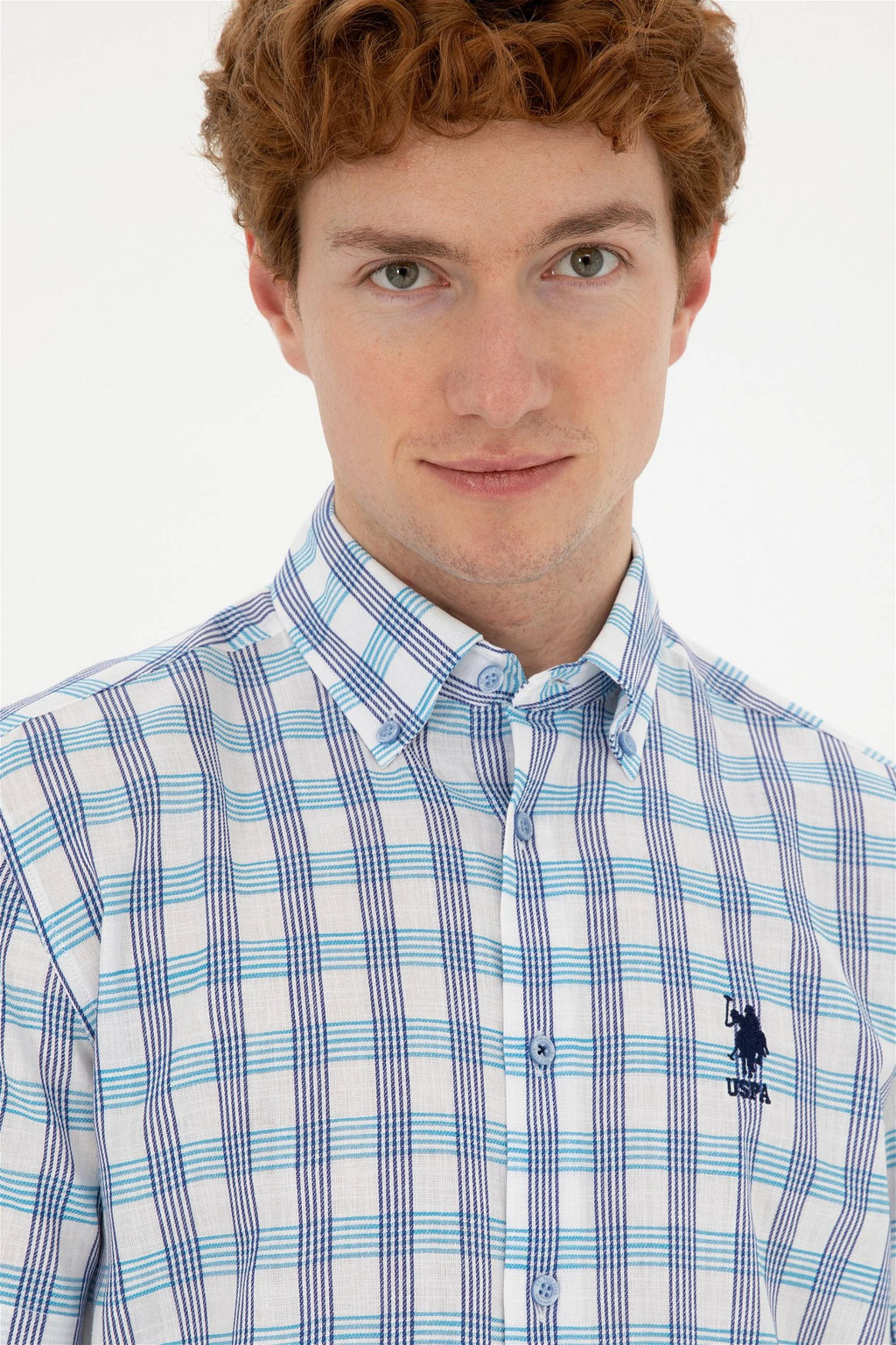 Рубашка U.S. Polo Assn Saks с коротким рукавом из хлопка  фото 2