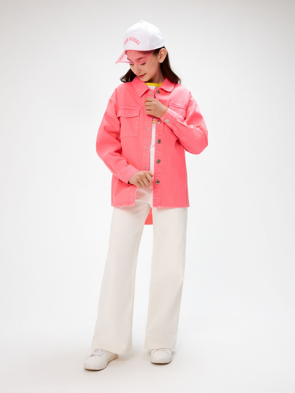 ACOOLA / Куртка джинсовая детская для девочек Rattata неоновый розовый фото 3