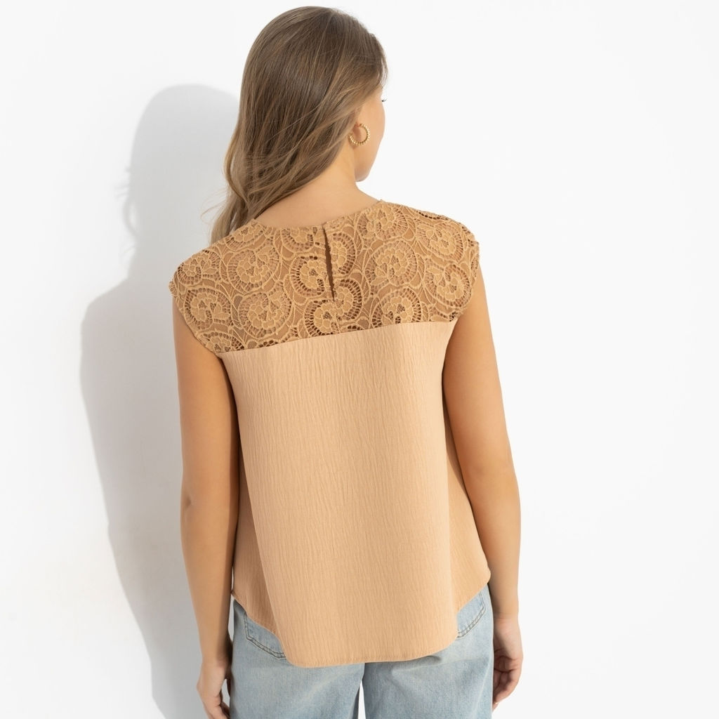 Топ комбинированный с кружевом, Громко и смело