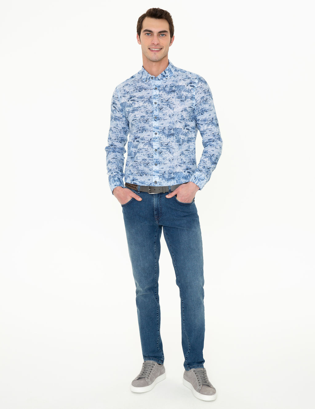 Mavi Slim Fit Uzun Kollu G_mlek