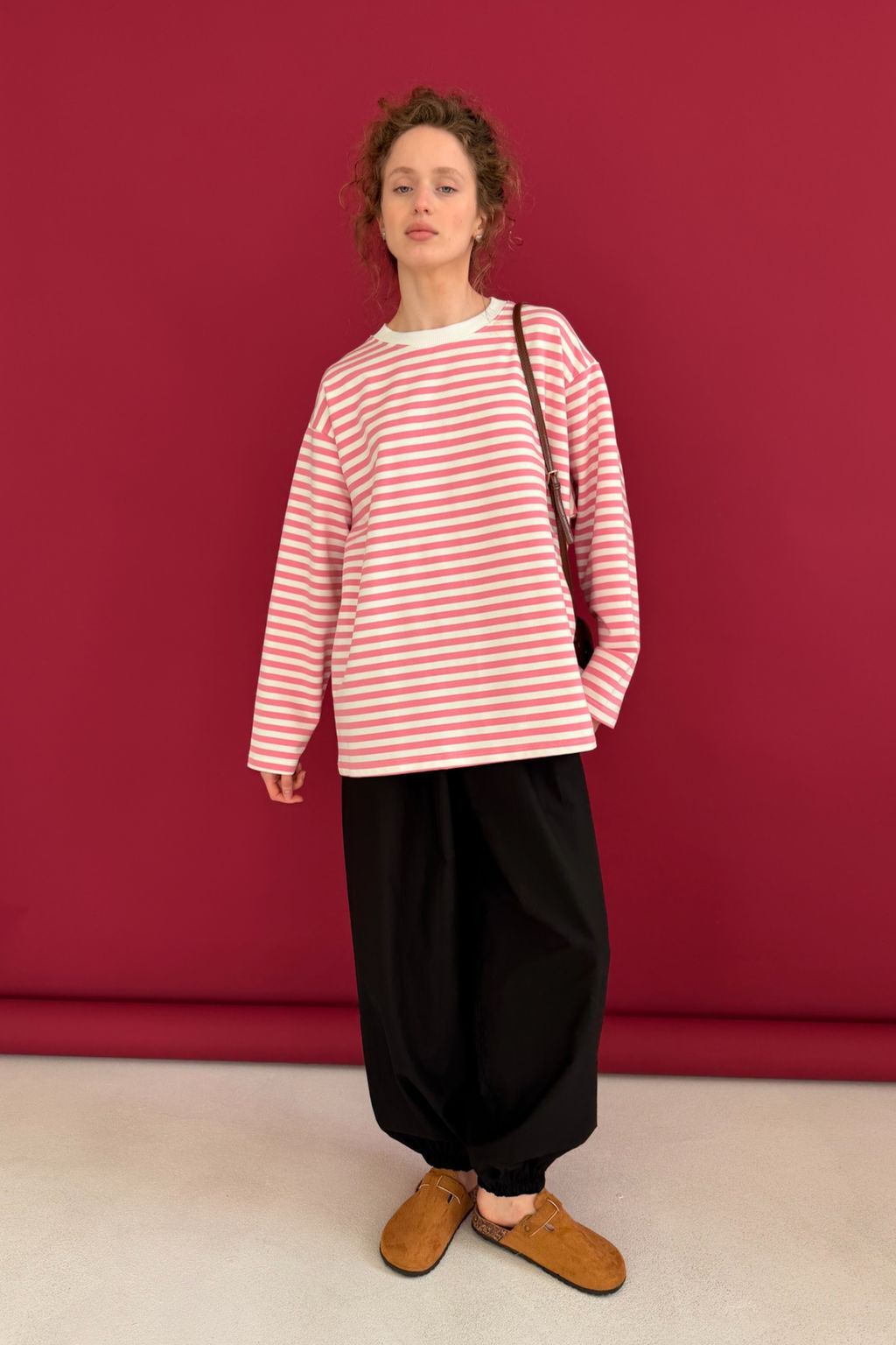 Блузка STRIP111/01/Белый, розовый - M&G all natural фото 2