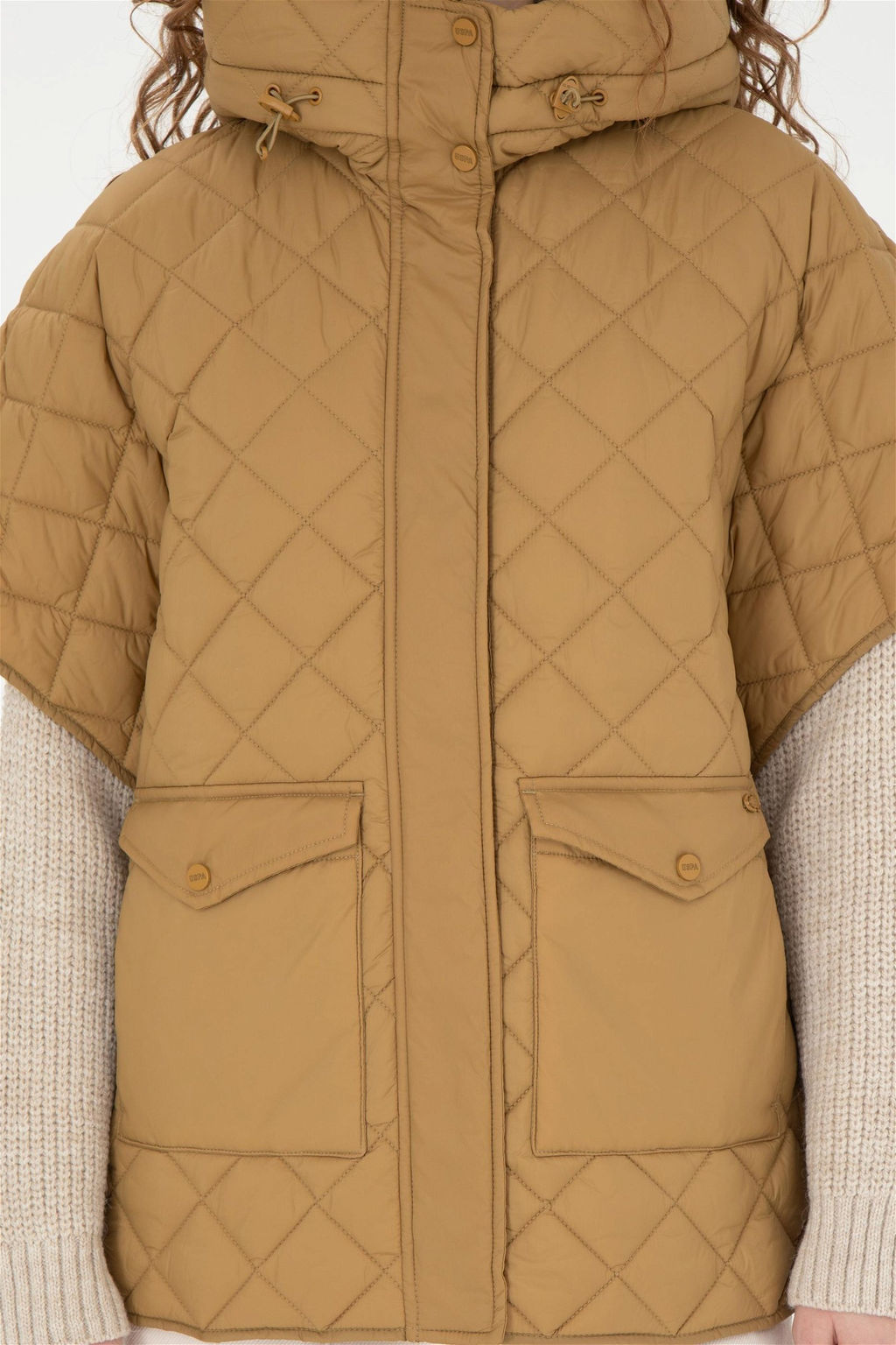 Женское светлое пальто цвета хаки - U.s. polo assn фото 6