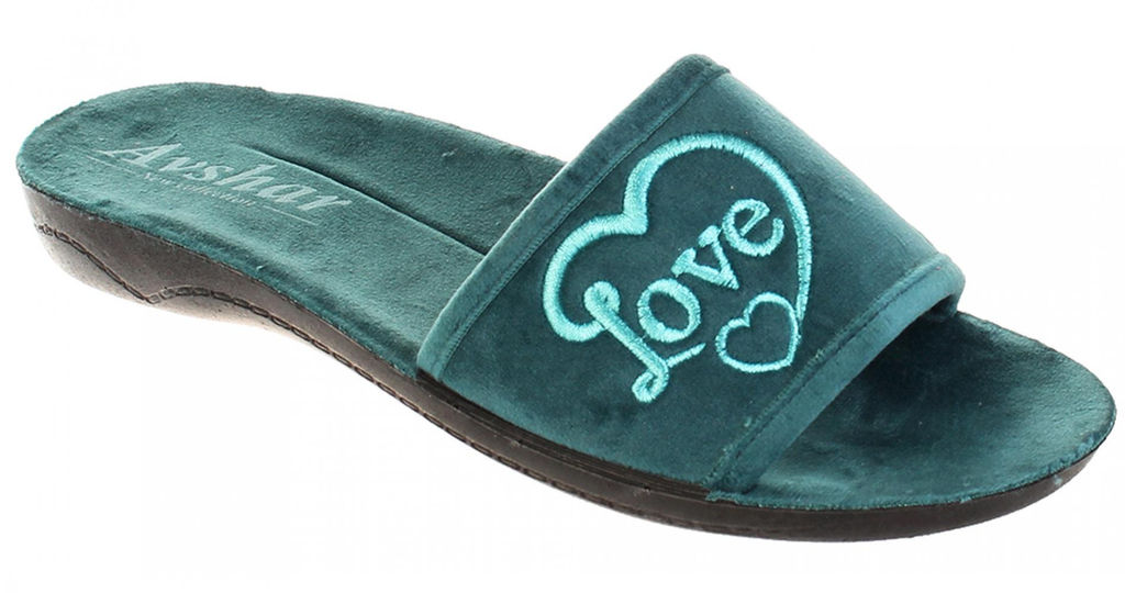 Тапочки Avshar 02888-20 love зеленый