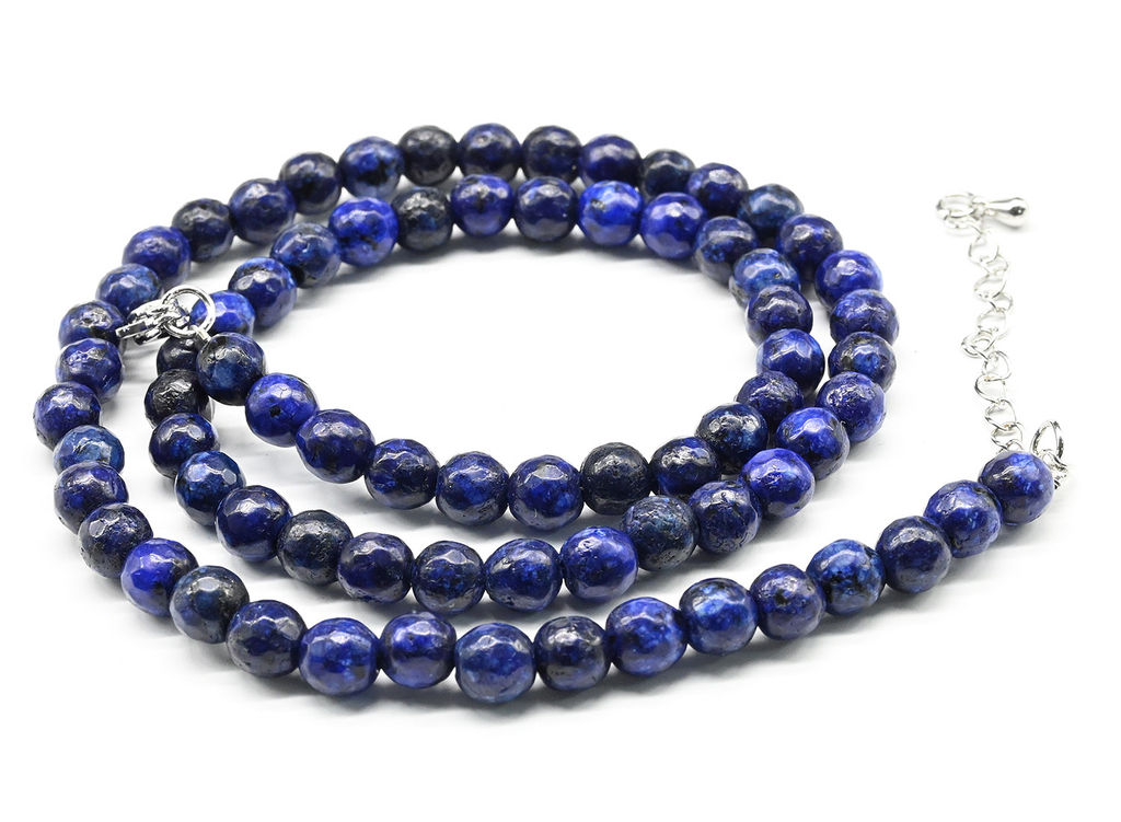 Бусы из камня кальцита граненые 6мм цв.лазурит, 46см