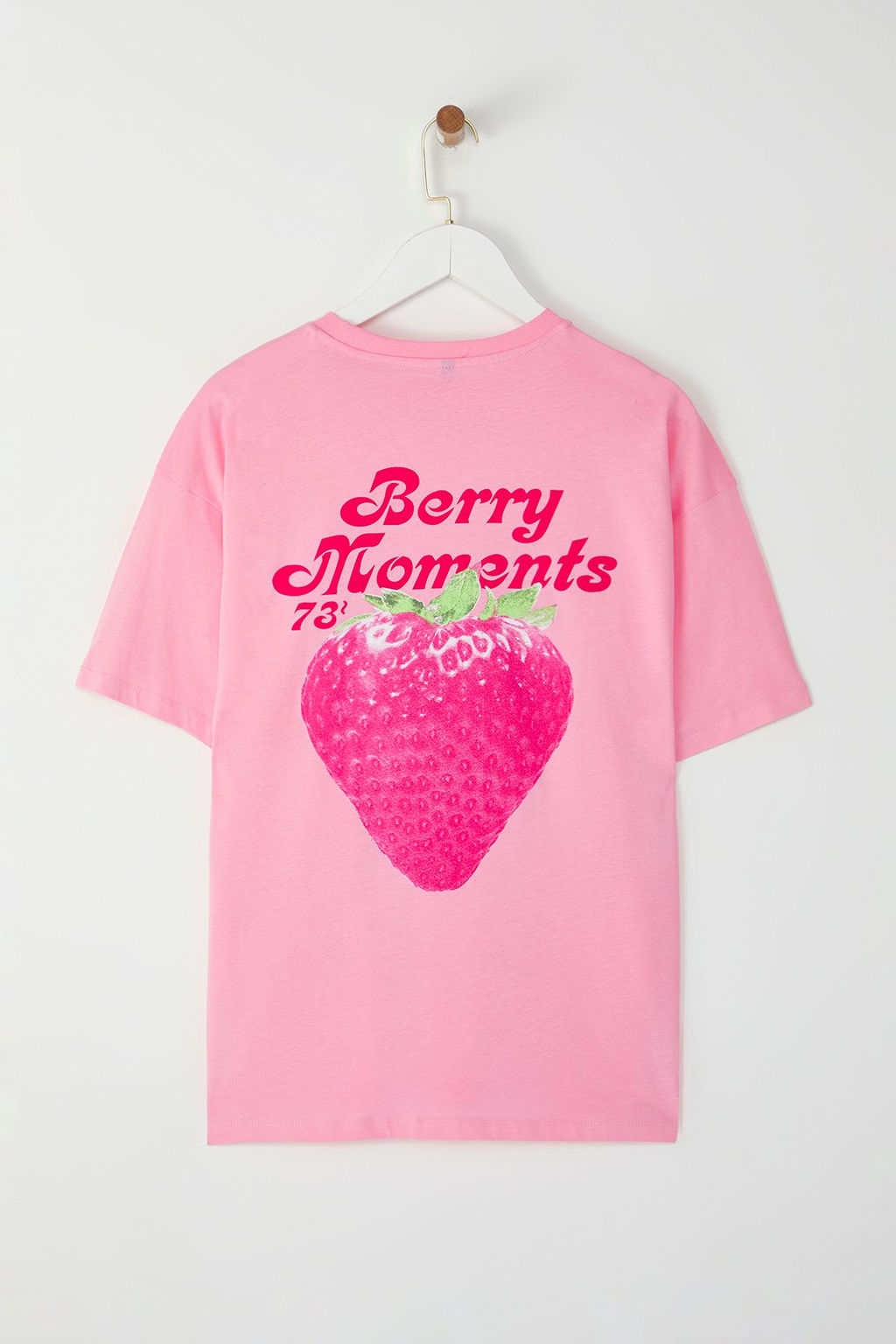 TRENDYOLMILLA Ac?k Pembe %100 Pamuk Oversize/Genis Kal?p On Arka Bask?l? Orme T-Shirt TWOSS25TS00077  фото 5