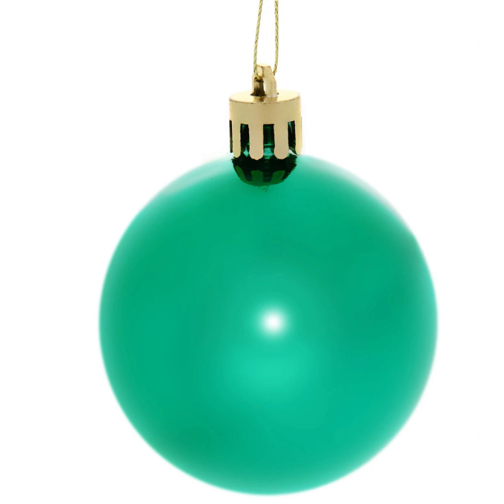 Цена за 4 шт. Новогодние шары 6 см (набор 3 шт) "Глянец", зеленый