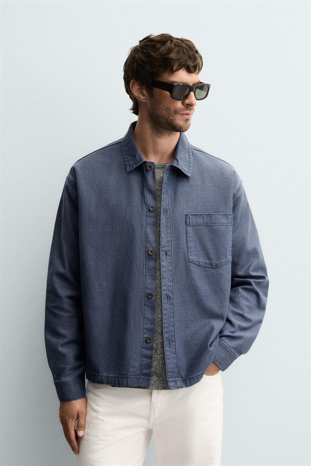 BOXY FIT DENIM SHIRT - Zara фото 2