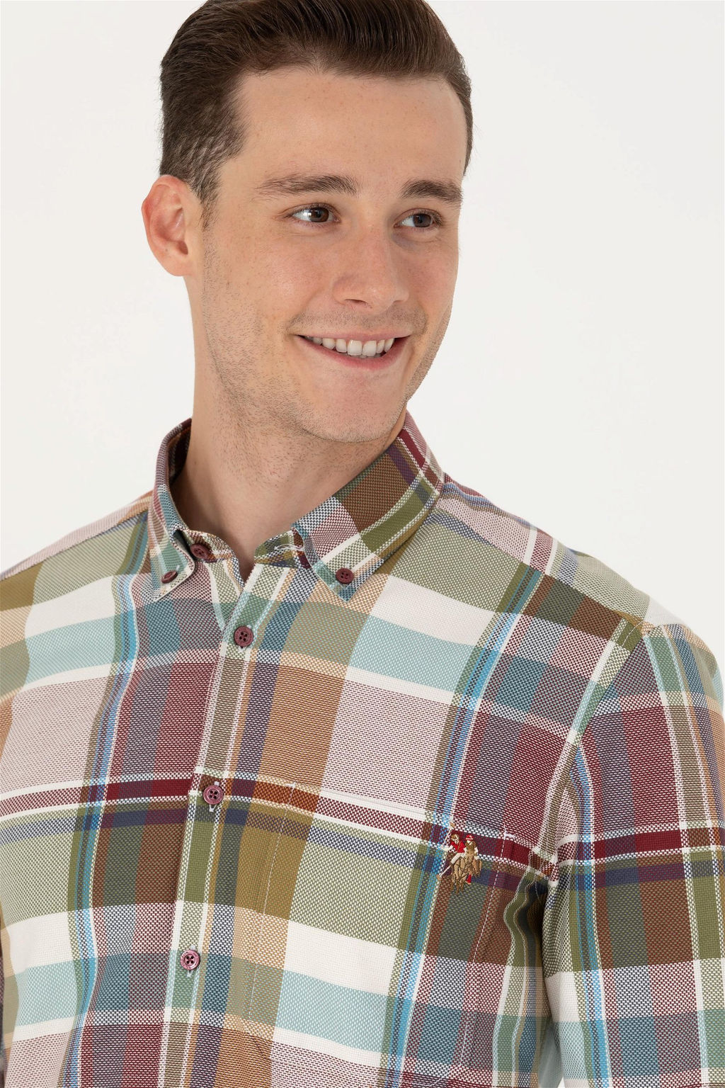 U. S. Polo Assn Мужская рубашка Lumberjack бордовая красная - U.s. polo assn фото 2