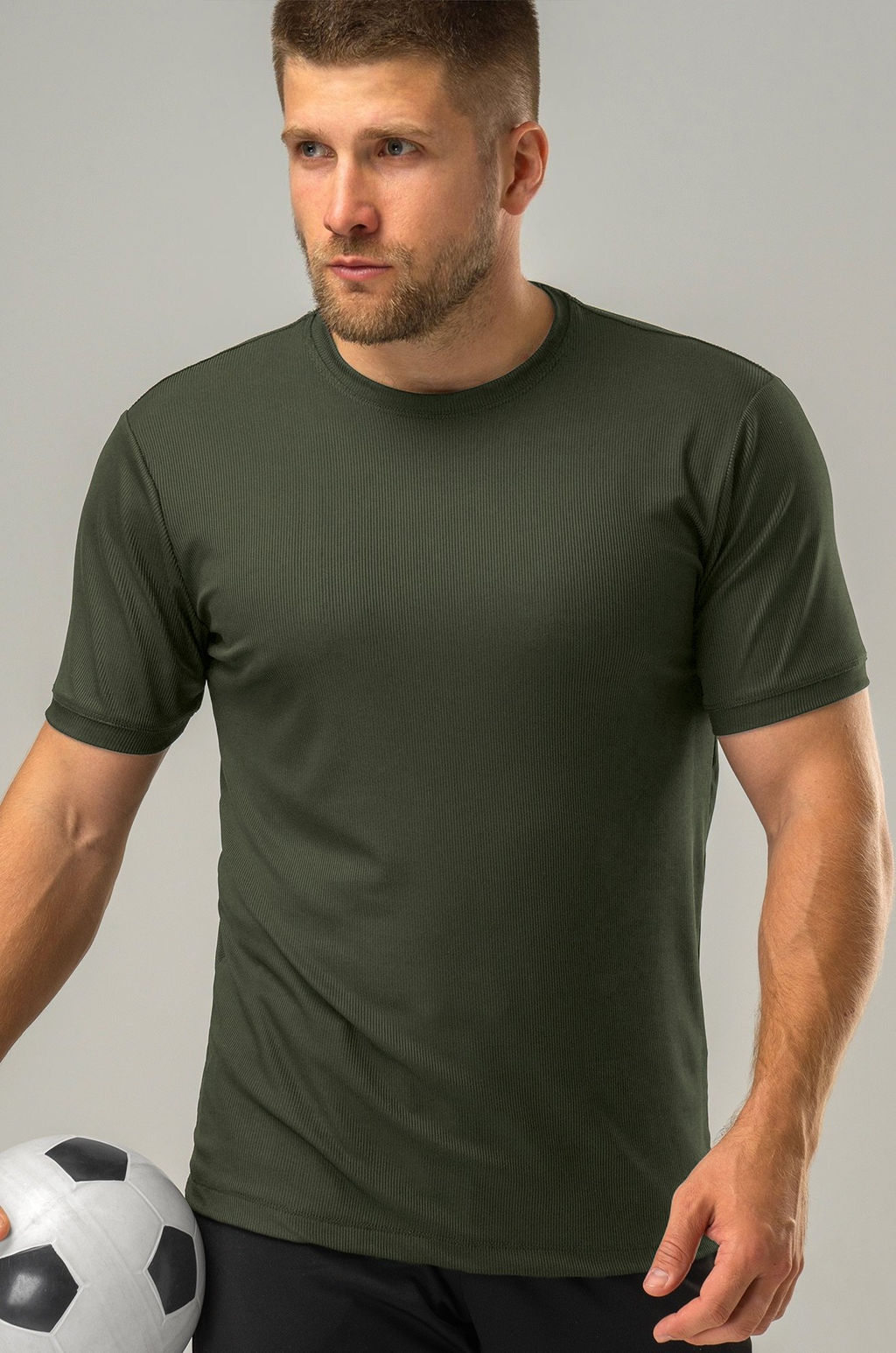 Мужская спортивная футболка в рубчик Happyfox