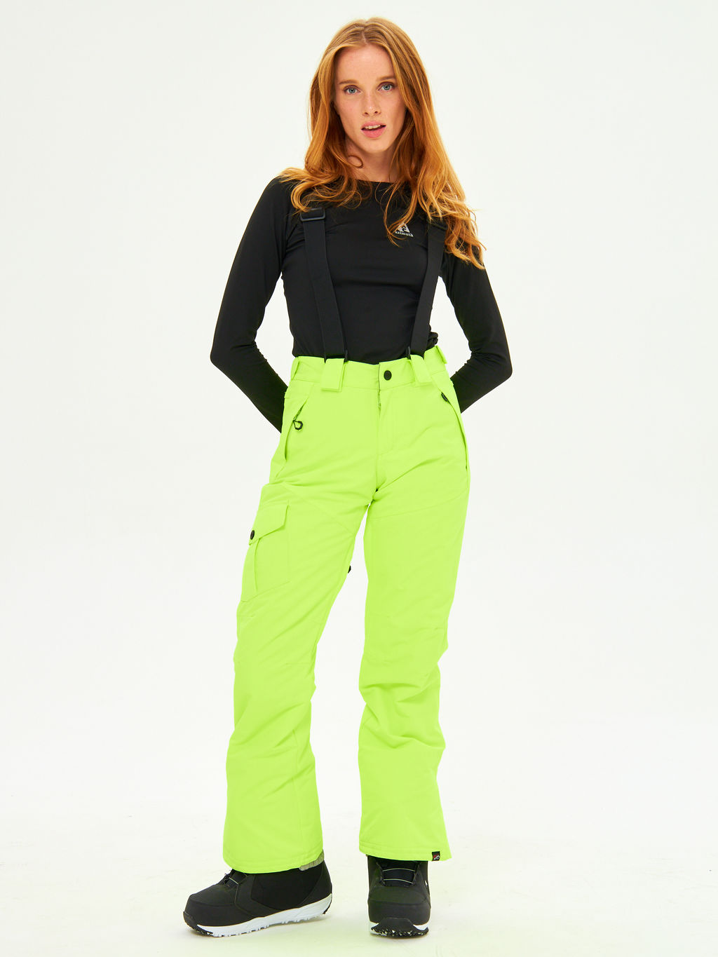 Брюки зимние женские / сноубордические Alpha Endless Симфония склона_YEL Желто-зеленый  фото 2