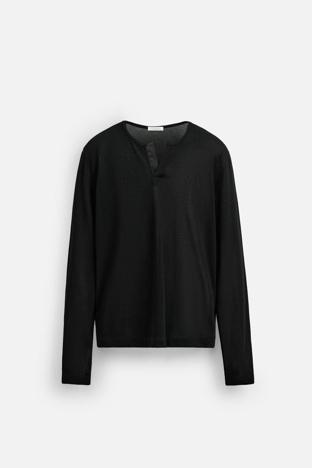 SEMI-SHEER T-SHIRT WITH OPEN NECK - Zara фото 8