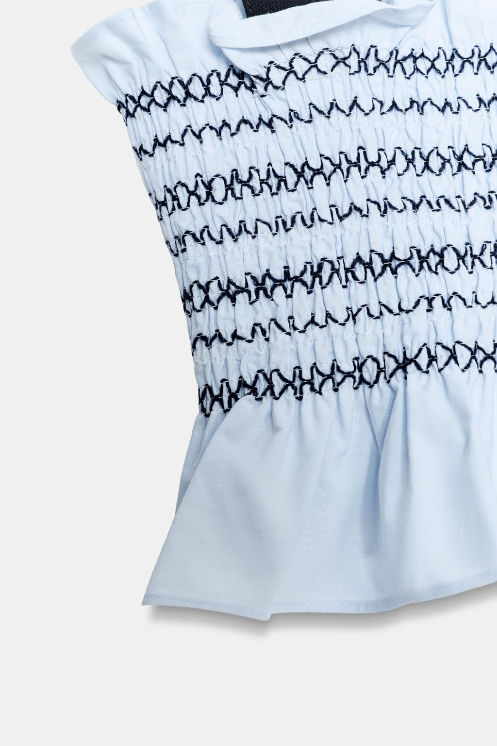 TOP LAZOS NIDO DE ABEJA / Azul / Blanco - Zara фото 7