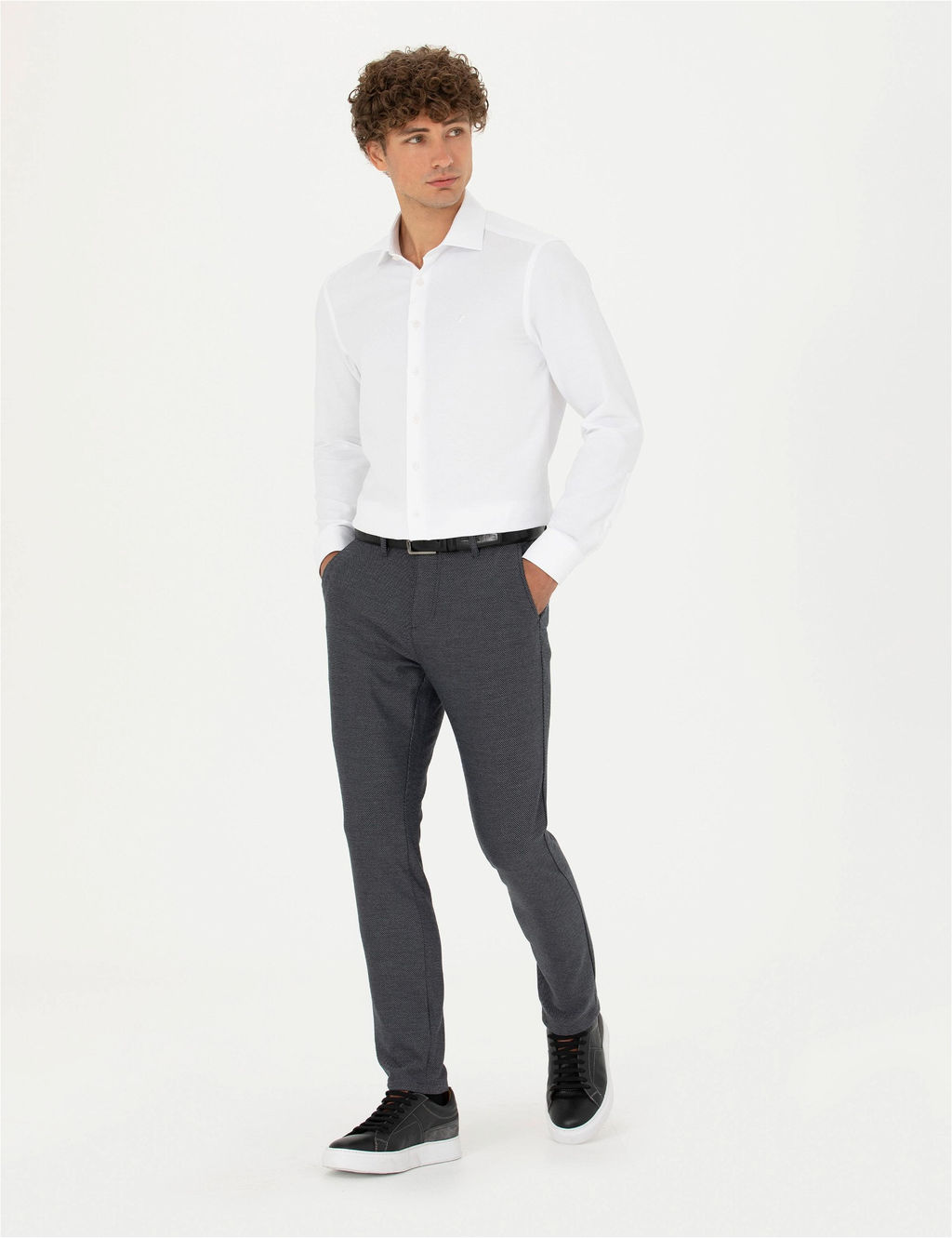 Beyaz Slim Fit Uzun Kollu G_mlek - Pierre cardin фото 4