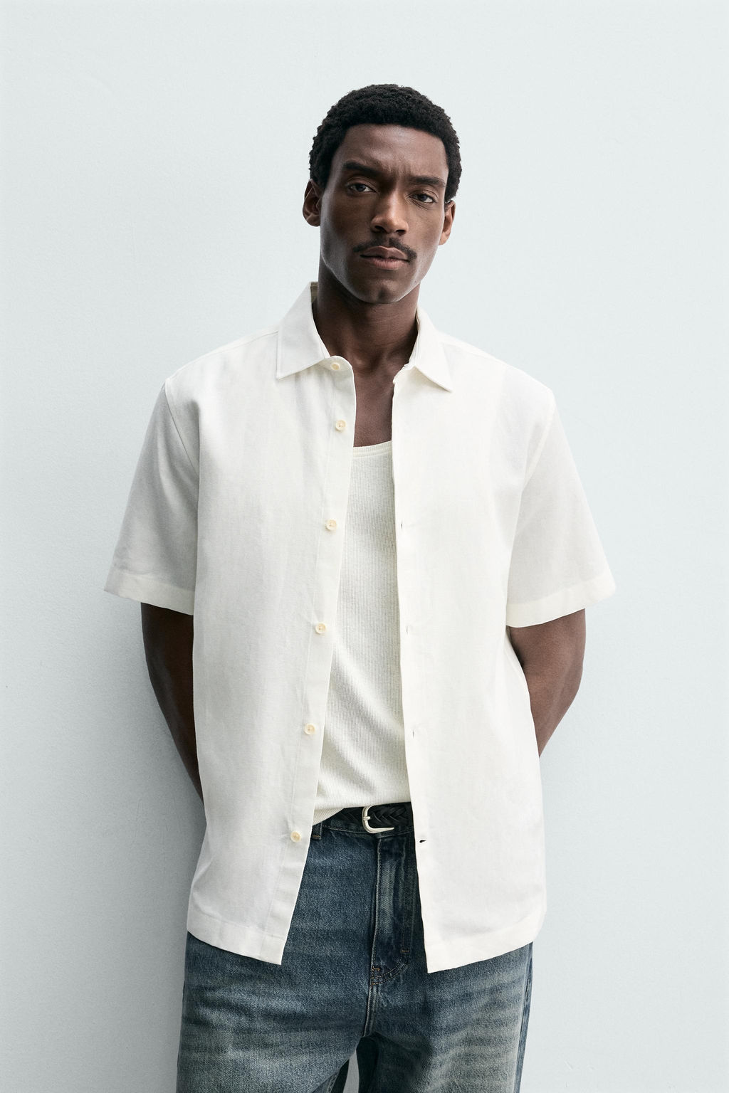 BERMUDA RELAXED FIT ALGOD?N - LINO / Rayas marrones - Zara фото 12