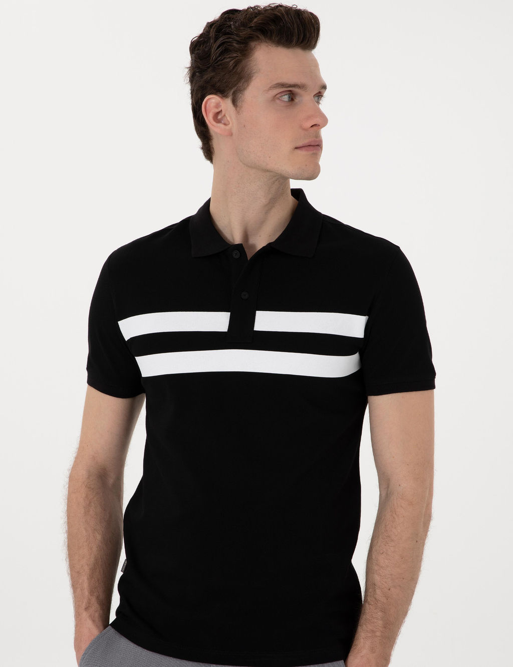 Siyah Slim Fit Ti__rt
