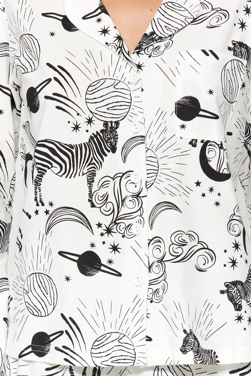 Trendyolmilla Ekru %100 Pamuklu Ay?c?kl? Gomlek-Pantolon Orme Pijama Tak?m? THMAW24PT00002  фото 29