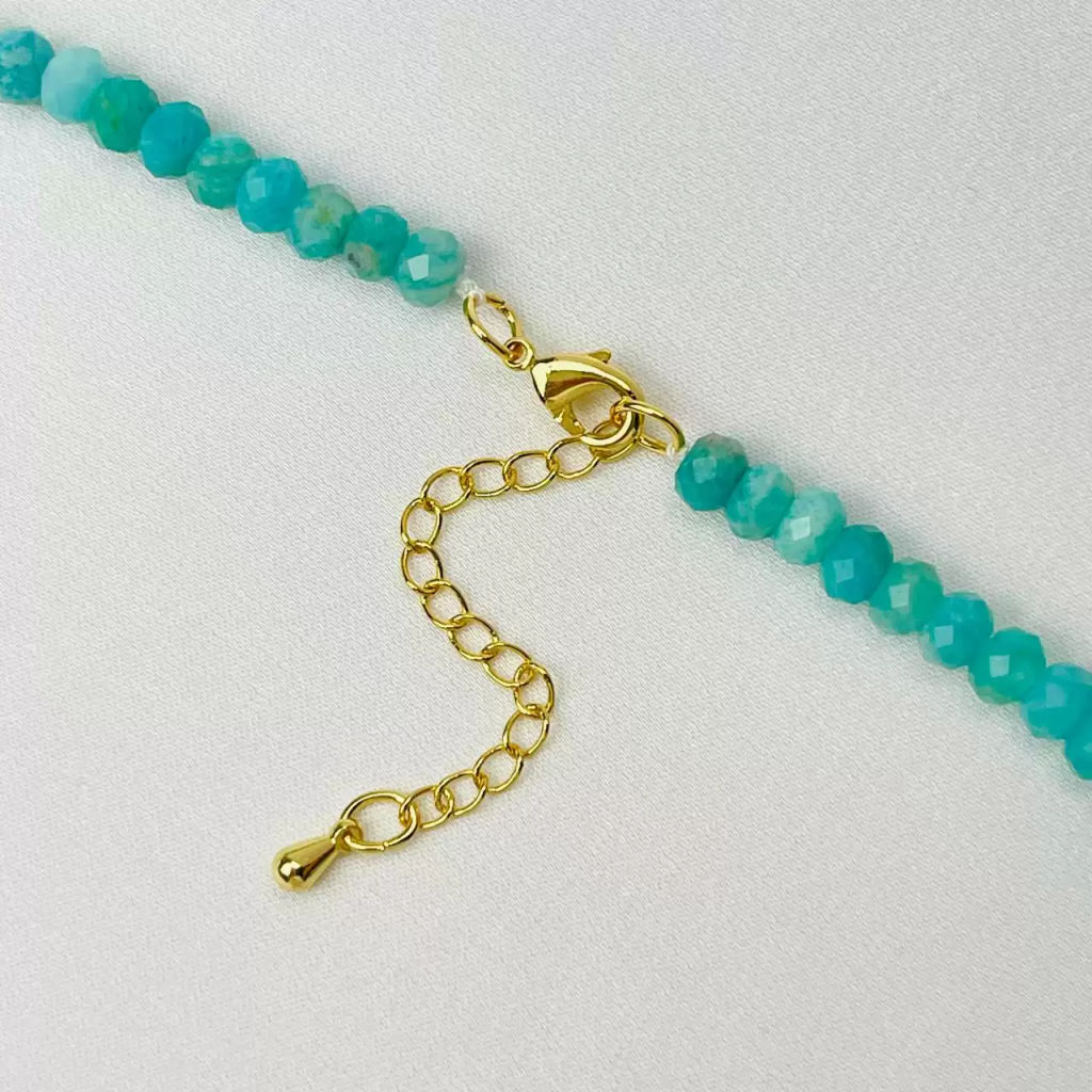 Бусы из Амазонита и Селенита 42 см +