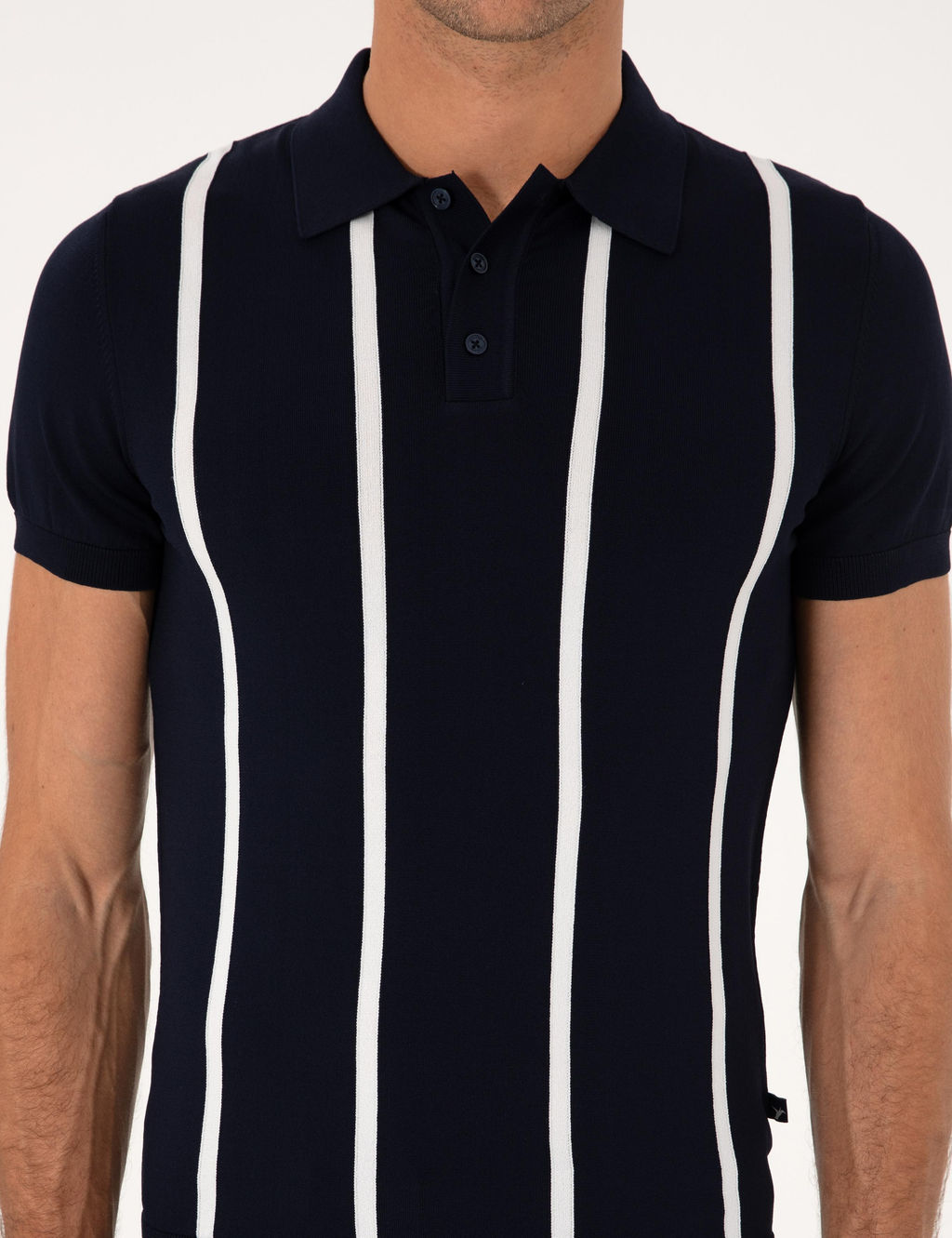 Lacivert Slim Fit Polo Yaka Triko T-shirt - Cacharel фото 6