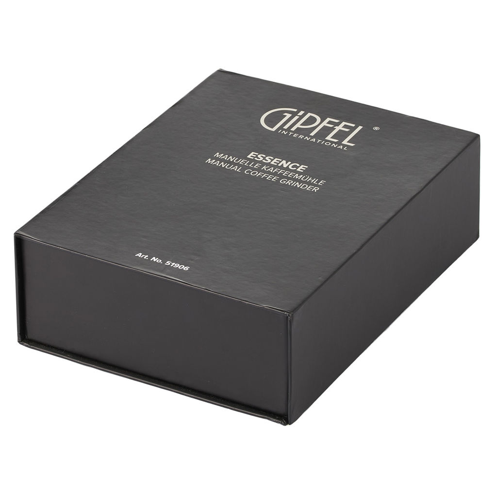 51906 GIPFEL Кофемолка ручная ESSENCE со стальными жерновами, с двумя стеклянными баночками для хранения кофе в подарочной упаковке. Материал: стекло, пластик, нержавеющая сталь 18/10.  фото 7