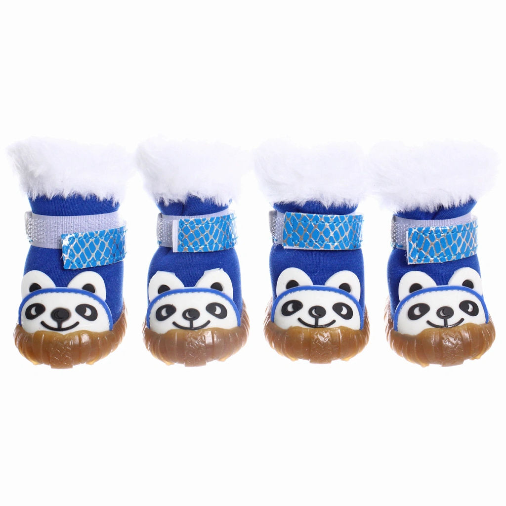 Ботинки зимние для животных "МОДНЫЙ БРО", на липучке, цвет синий, размер 3, 5см