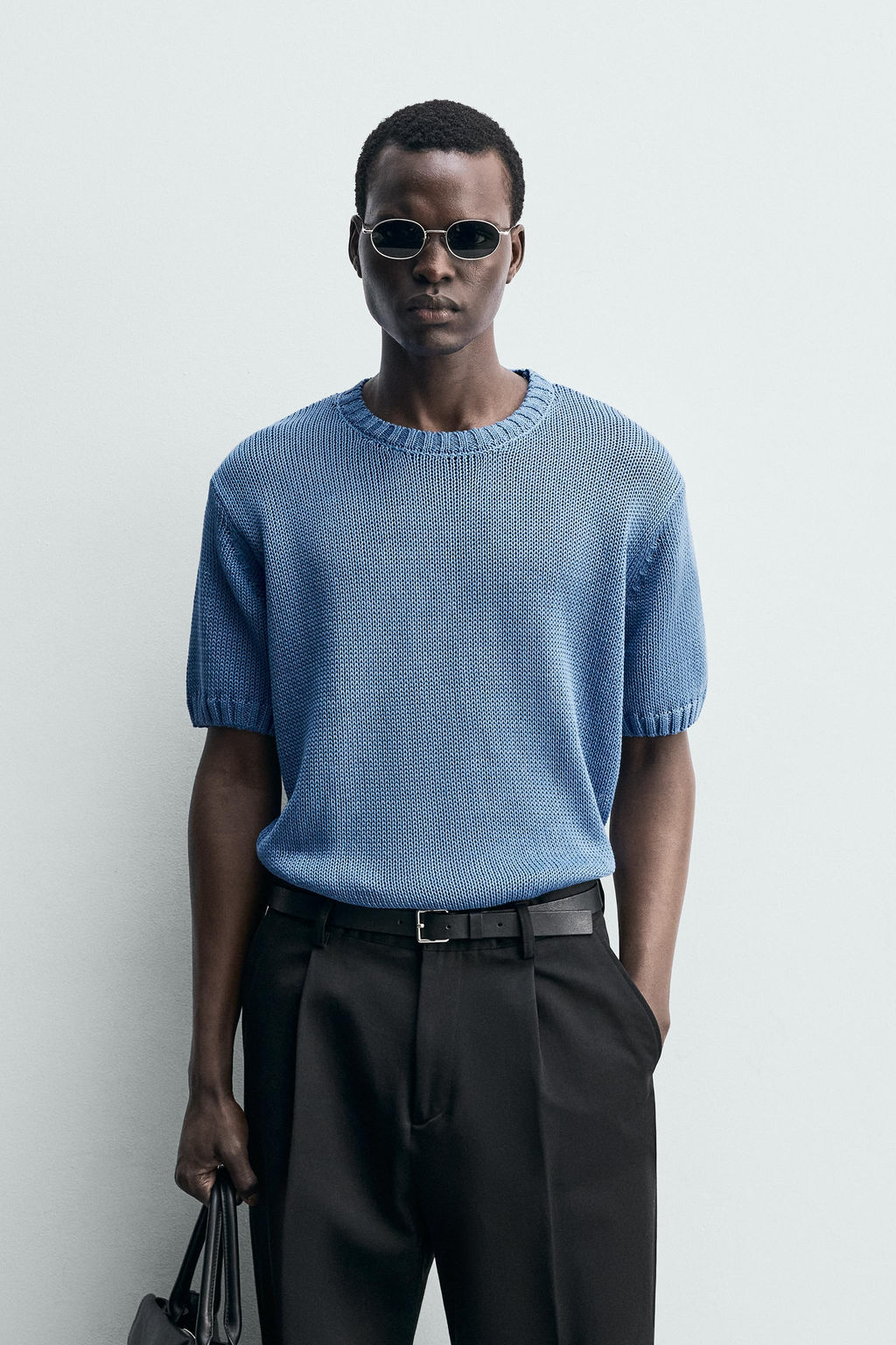CAMISETA PUNTO RELAXED FIT / Azul - Zara фото 10