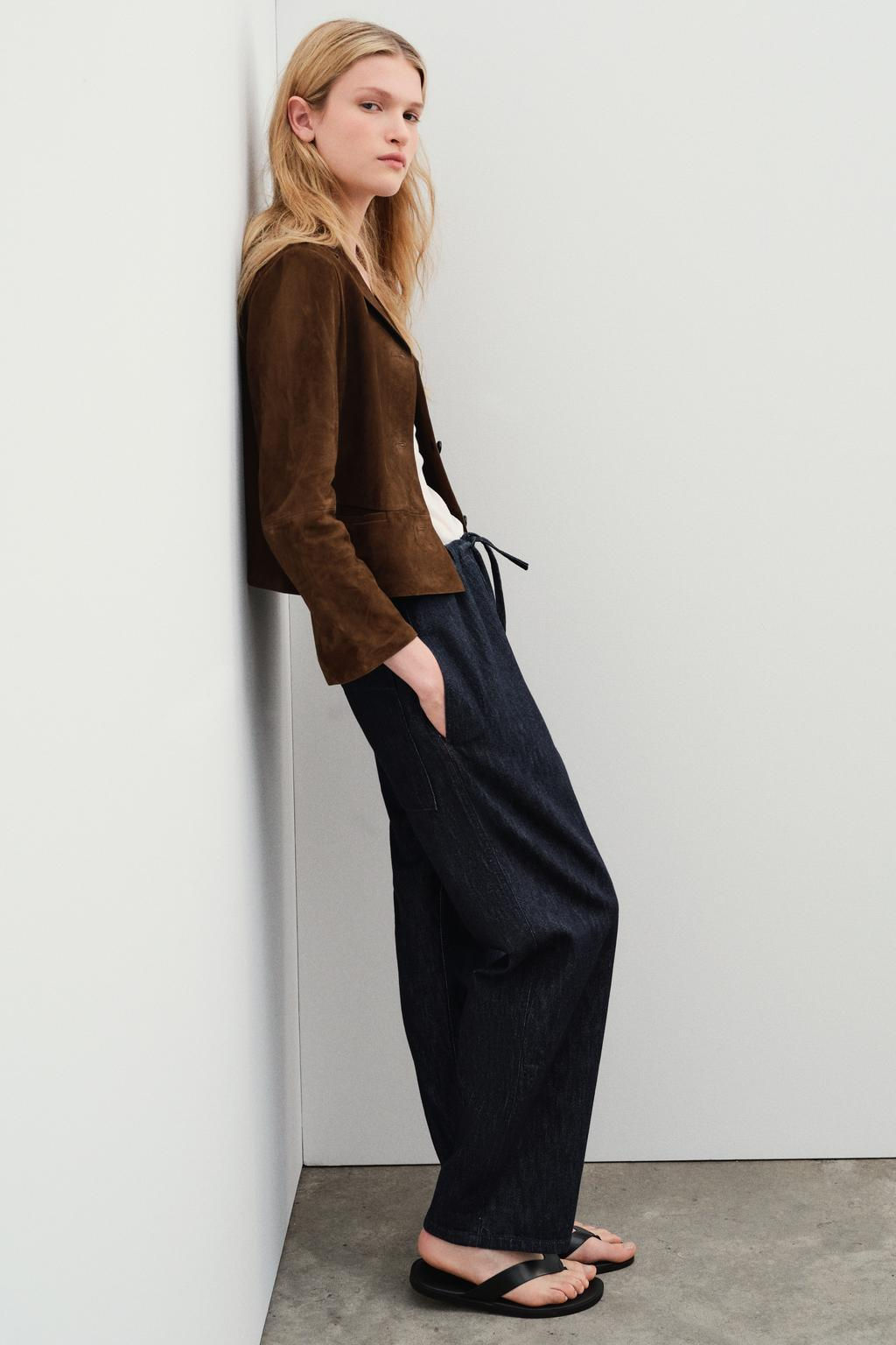 ZW COLLECTION STRAIGHT-LEG MID-RISE JEANS - Zara фото 3