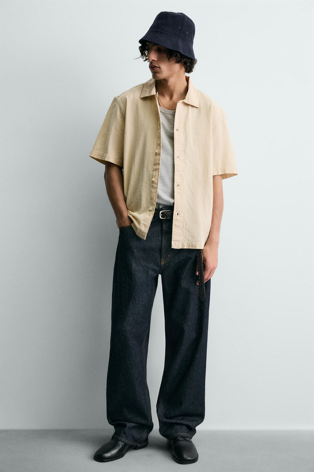 CAMISA ESTRUCTURA LAVADA / Crudo medio - Zara фото 5