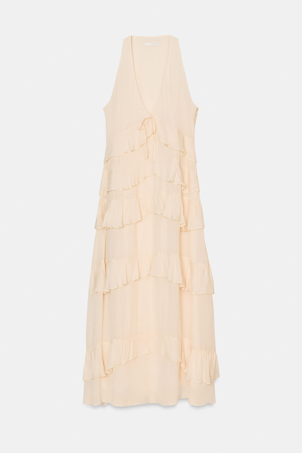 VESTIDO MIDI VOLANTES / Crema - Zara фото 8