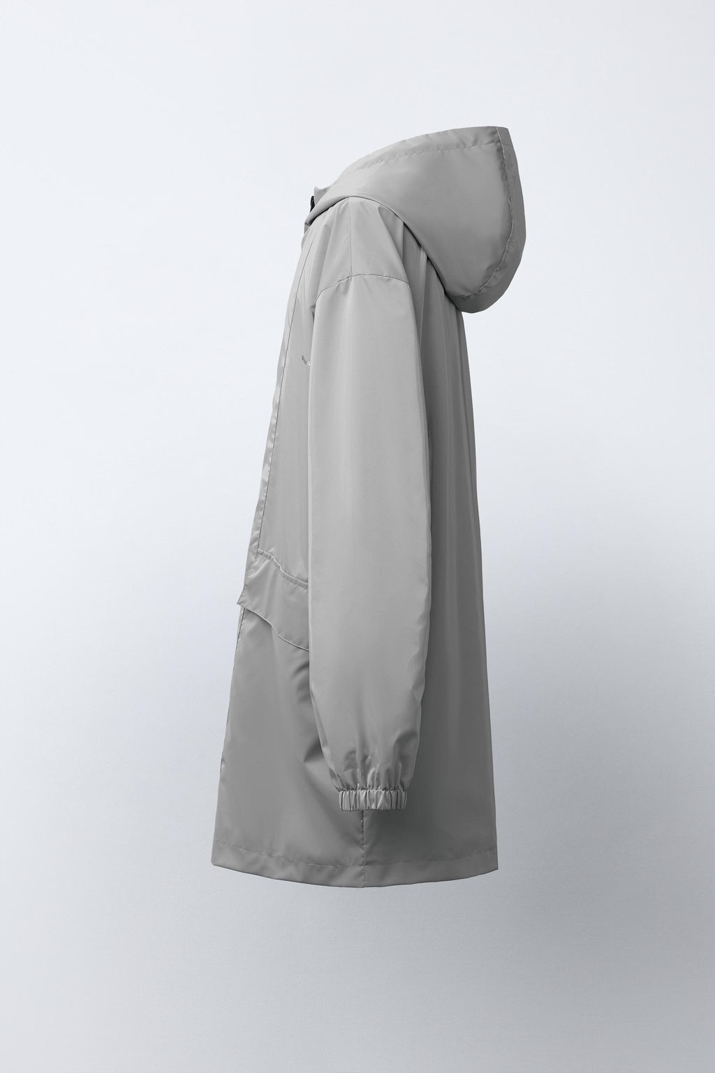 CAZADORA CAPUCHA ENGOMADA WATER REPELLENT / Plata